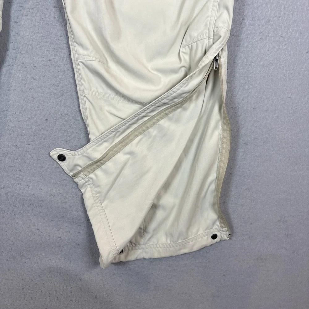 VTG LL Bean Convertible Cargo Pants Men Large Beige Pocket Outdoor Hiking